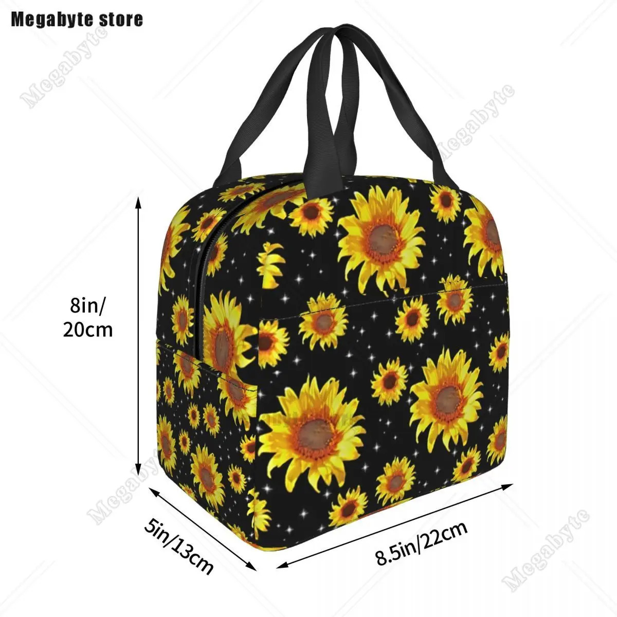 Sunflower With The Light Of Stars Insulated Lunch Tote Bag for Women Floral Cooler Thermal Food Lunch Box Kids School Children 250624