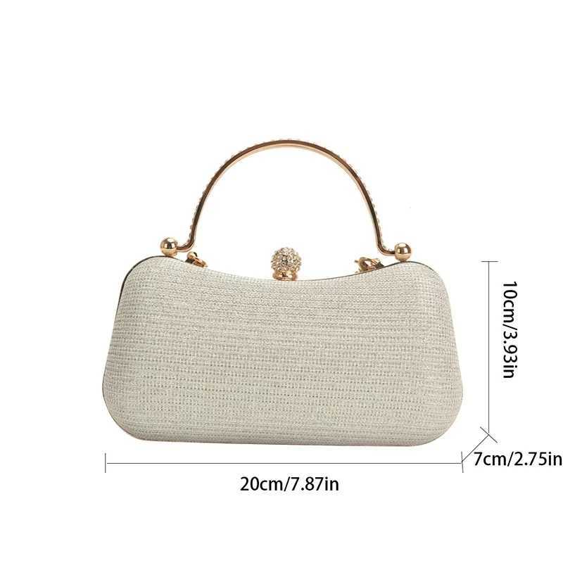 Wedding Bridal Beaded Women Evening Bag Dinner Bag Chain Shoulder Handbags Elegant Rhinestones Clutch Egg Shape Evening Bag M250625