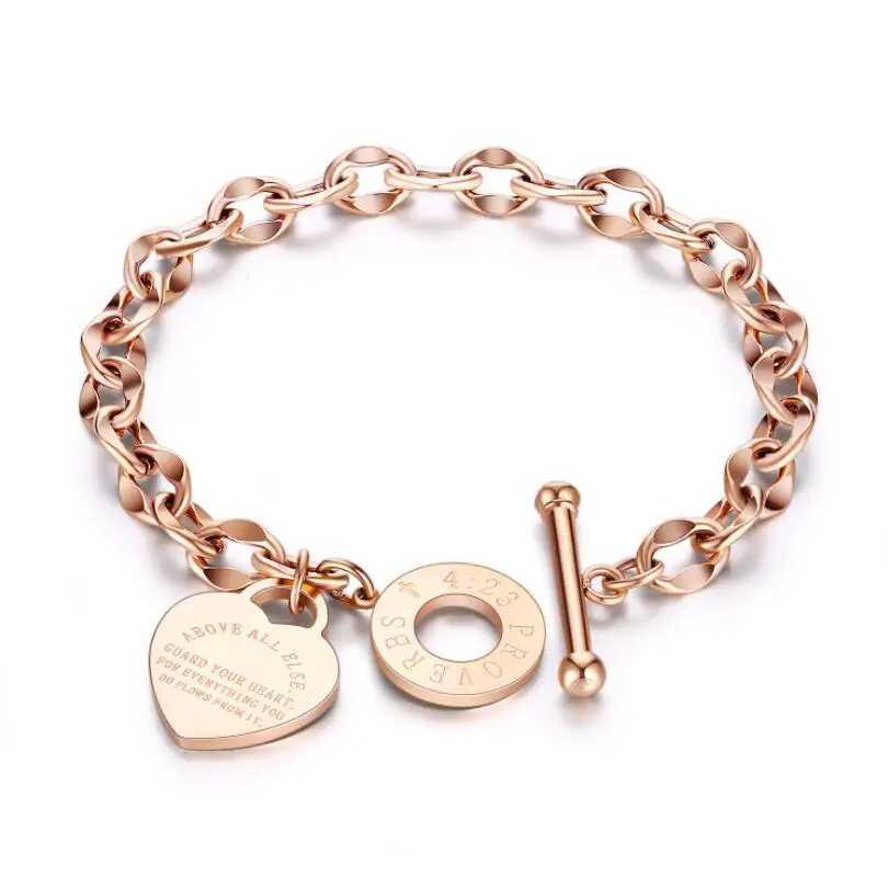 316L Stainless Steel Letter Pendant Round OT Buckle Bracelets For Women Fashion Trend Fine Exquisite Jewelry Gift SAB584 X250625