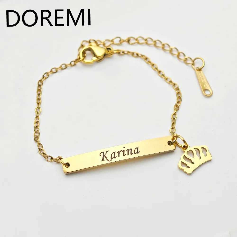 DOREMI Baby Bracelet Personalized Gift Custom New Born to Teen Kids Best Gift for Baby Engraved Name Charms Bracelet X250625