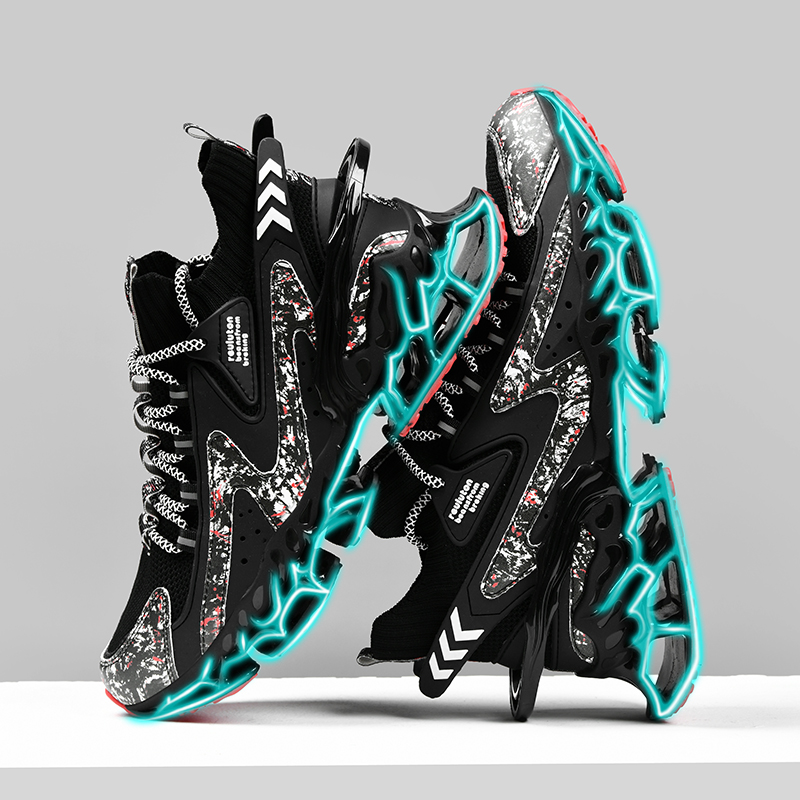 2304-New Explosive Men's ShoesAutumn Sports, Versatile Shock-absorbing Running Shoes, Summer Breathable Anti-slip Men's Plus Size Blade