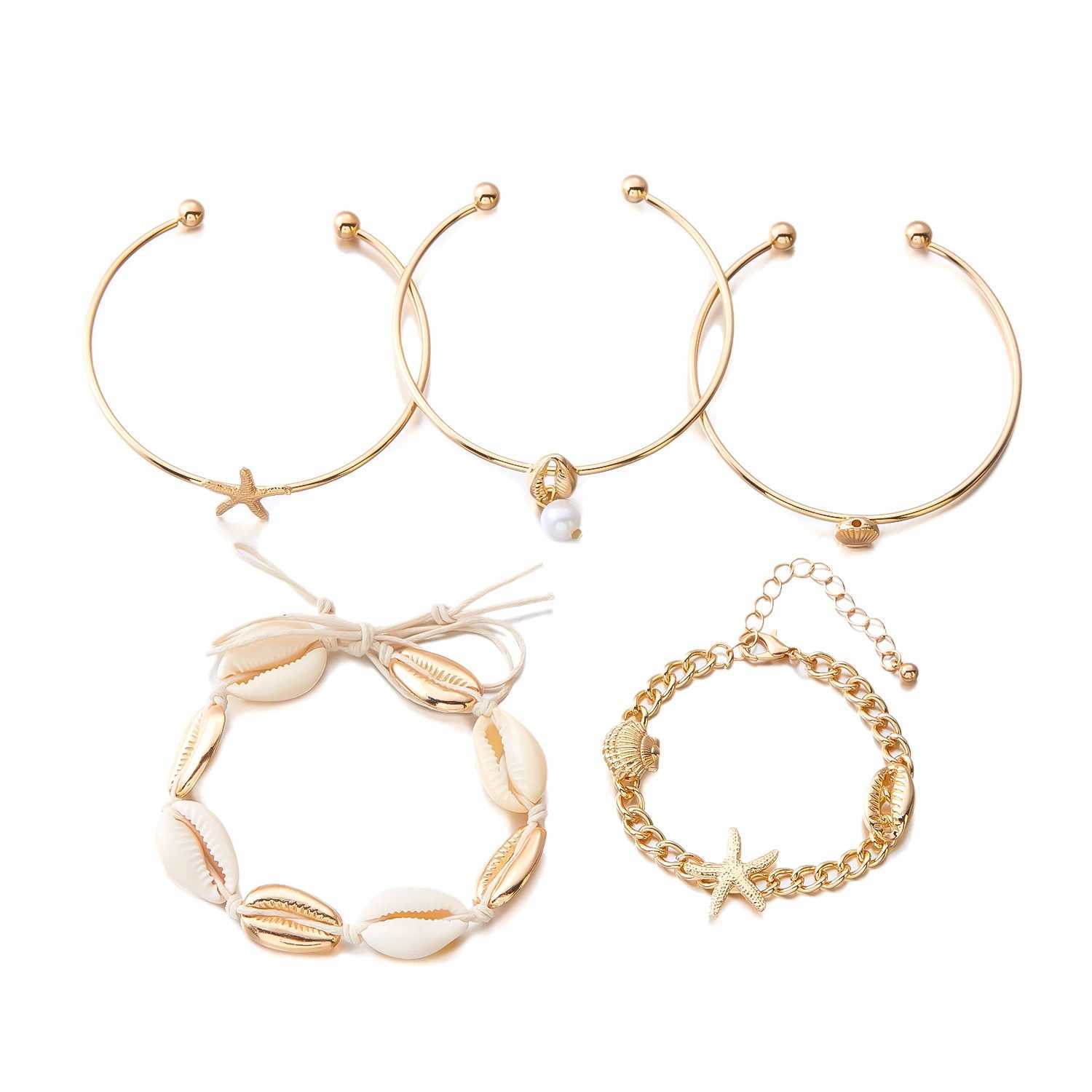 New Fashion Luxury Mens Bracelet Starfish Shell Pendant Bracelet Set 2025 Trends Summer Beach Vacation Accessories X250625