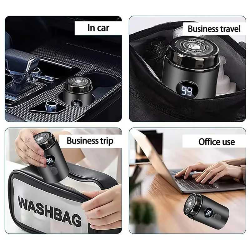 Portable Electric Travel Shaver Portable Razor for Men Wet and Dry USB Rechargeable Shaver Type-C Charging Shaving Machine for Men W250625
