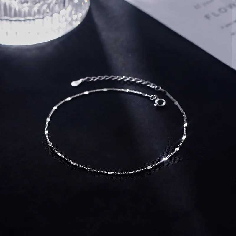 Fashionable Sparkling Small Square Anklet Chains for Women Simple and Compact Foot Chains Instagram Jewelry U250624