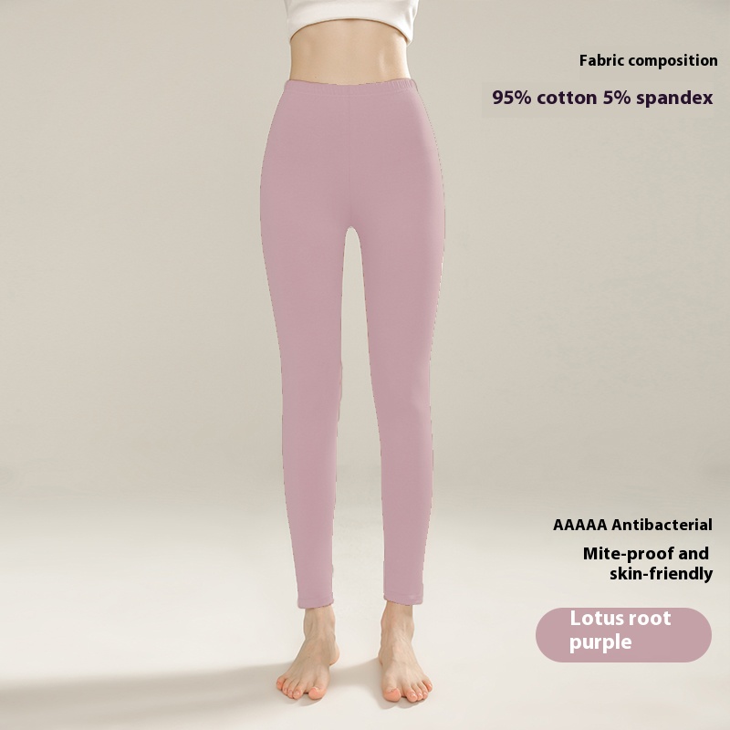 High waisted pure cotton autumn pants for women, combed cotton antibacterial autumn and winter warm pants for women, belly hugging cotton underwear fo