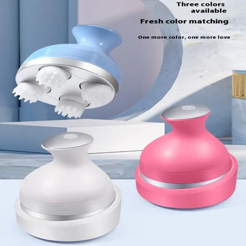 Electric Cordless Vibrator Hair Scalp Massager With Kneading 4 Massage Nodes Handheld Head Scratcher Massager Stress Relax 250625