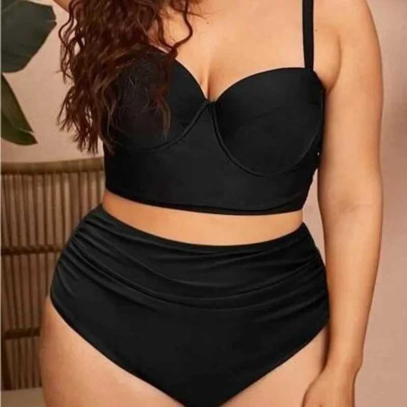 2025 New Plus Size Swimwear Women Push Up Bikini High Waist Bikini Set Underwire Swimsuit Bathing Suit Beach Tankini Mujer 4XL XJ250624