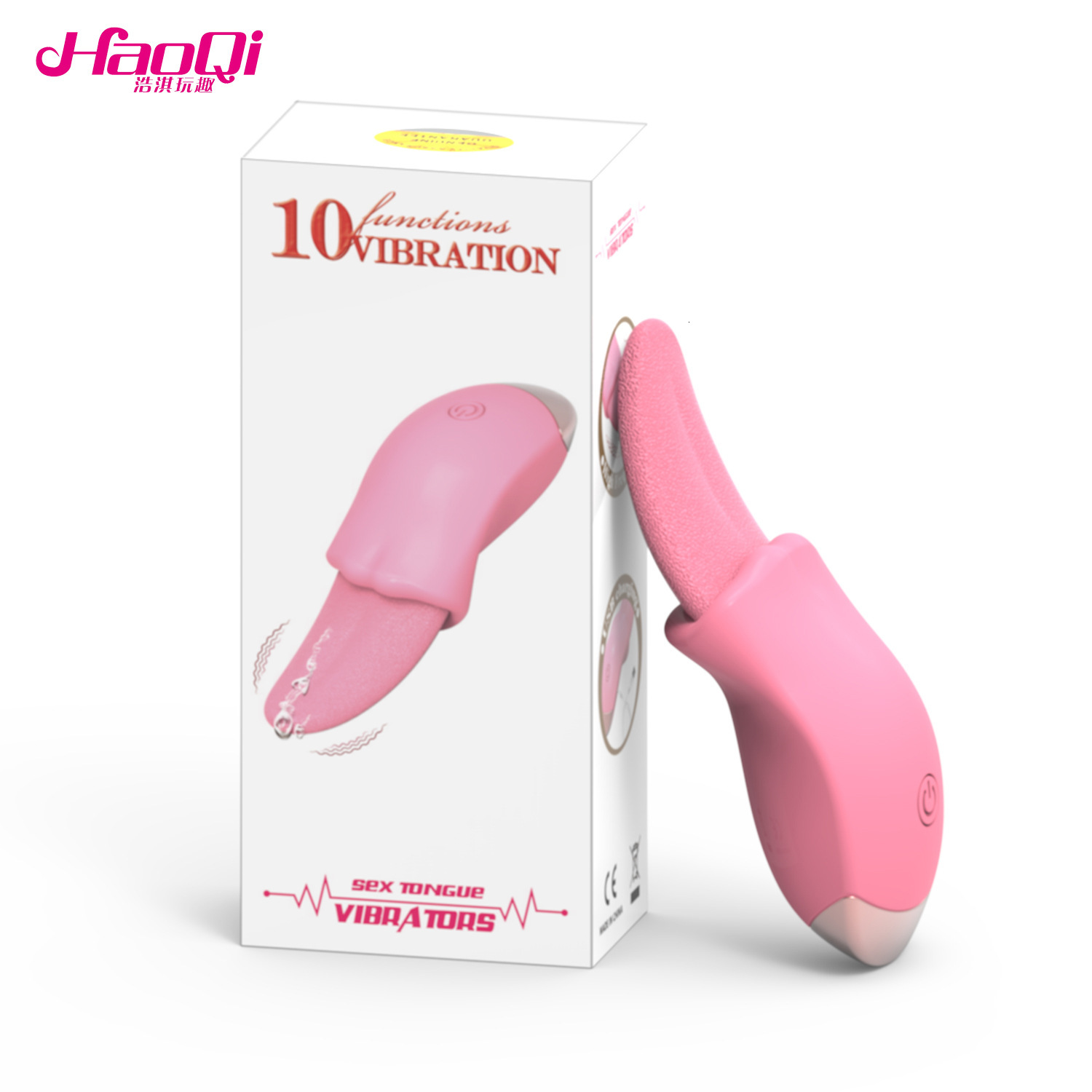 Haoqi Fun New Silicone Rechargeable Tongue Vibrator for Women Masturbator Adult Sex Toy
