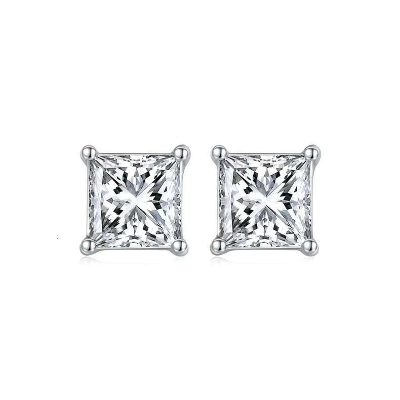 Pass Diamond Tester Moissanite Earrings Fine Jewelry 925 Silver D Color Moissanite Solitaire Lab Diamond Stud Earrings