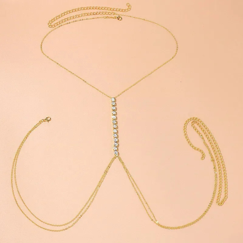 Festival Clothing Sexy Bra Chain Beach Bikini Neck Clre Jewellery Women Simple Embedded Body Belly 250613