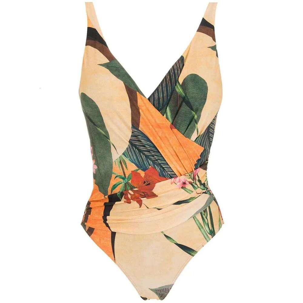 Swimsuits 2024 Woman Female One-Piece Printed Slim Swimsuit V-Neck Backless Sexy Bikini Hot Spring Swimwear Bikinis Set S-XL