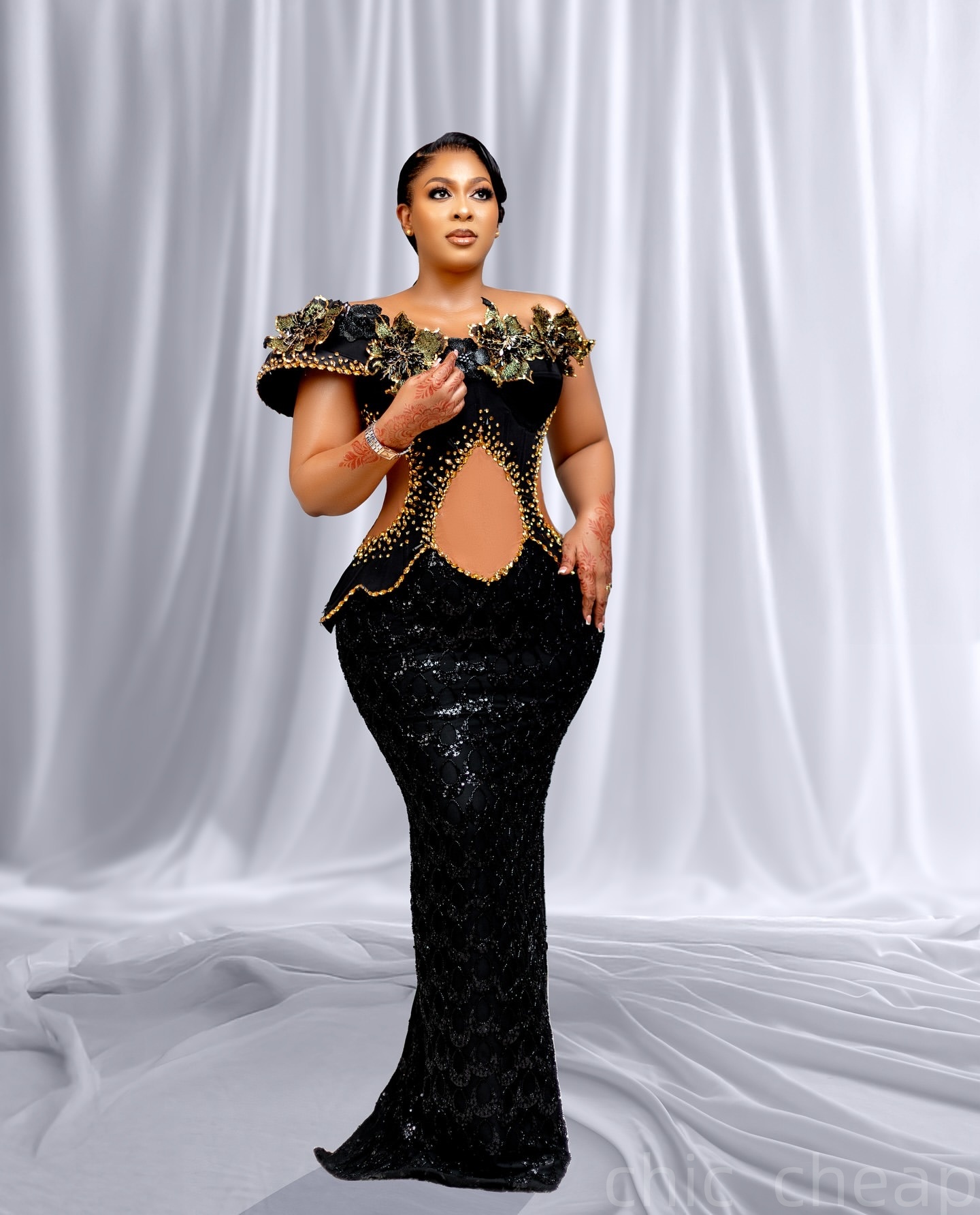 Black Mermaid Prom Dresses 2025 FLowers Crystals Sequined Illusion Evening Formal Party Second Birthday Engagement Gowns Plus Size Dress For Special O