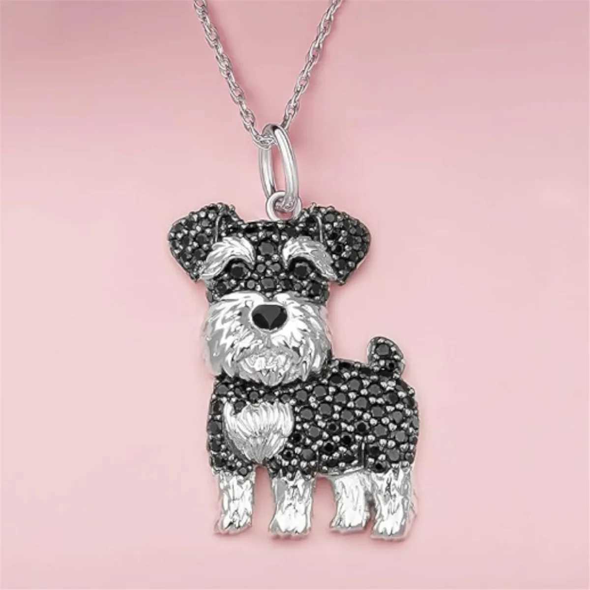 Exquisite and Cute Schnauzer Dog Pendant Necklace for Women Elegant Pet Puppy Jewelry Animal Accessories Dog Lovers Gift V250625