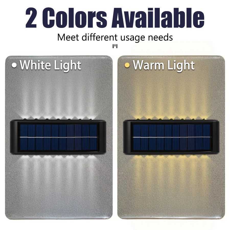 14/16LED Solar Wall Light Outdoor Waterproof Garden Light Up and Down Lighting for Courtyard Railing Decoration Atmosphere LightXJ250624