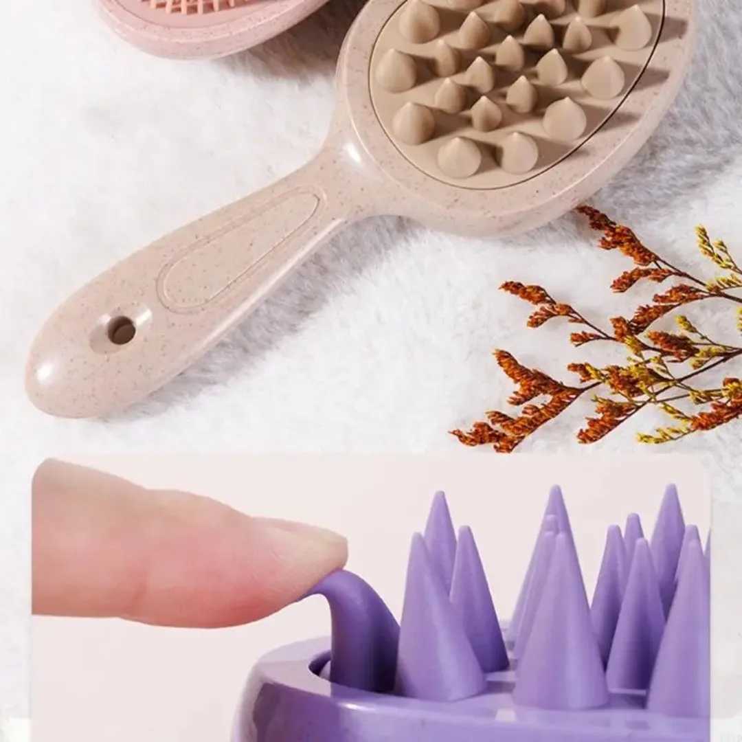 2 in 1 Silicone Shampoo Brush Head Scalp Massage Comb Double Side Hair Washing Comb Soft Body Bath Shower Brush Styling Tool HOT R250625
