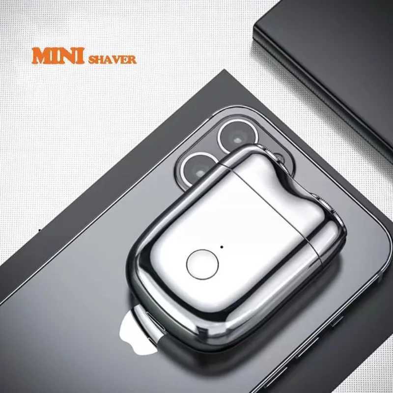 Mini Portable Electric Shaver Razor Beard Trimmer Shaver Double Head Mens Beard Razor IPX7 Waterproof Use Pocket Razor W250625