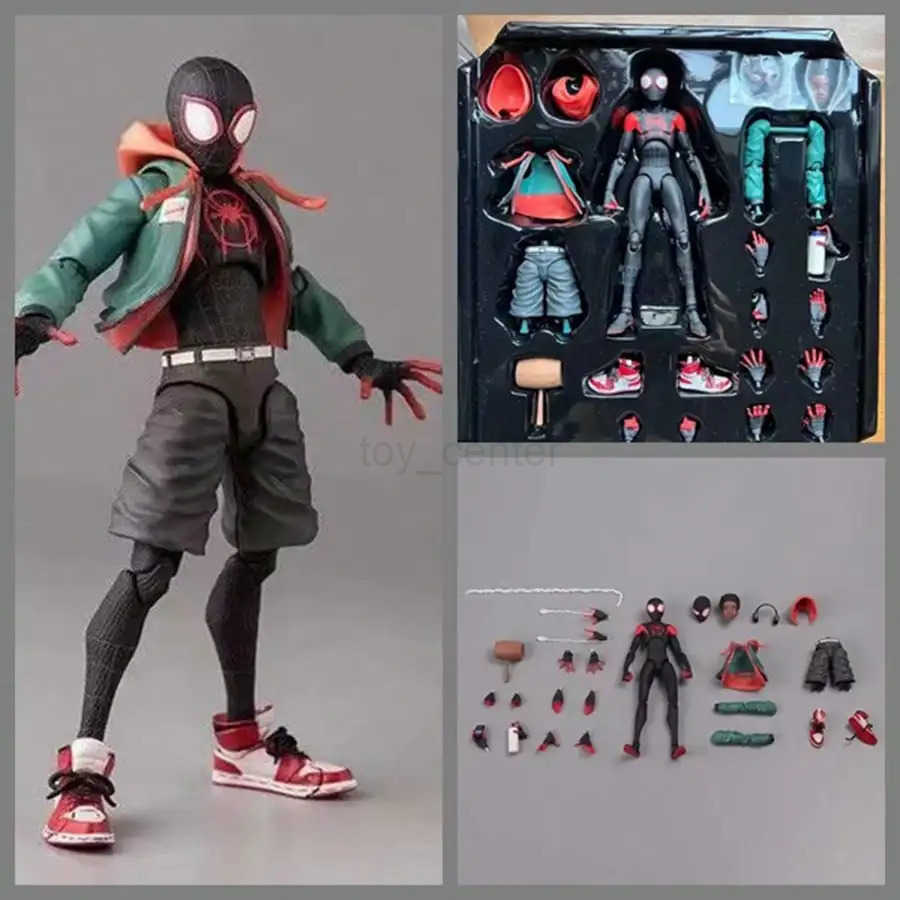 Disney Miles Morales Spider Man Action figures 15cm Multi-Accessories Super Hero Spiderman Movable Statues Model Collectible Ornaments W20250625
