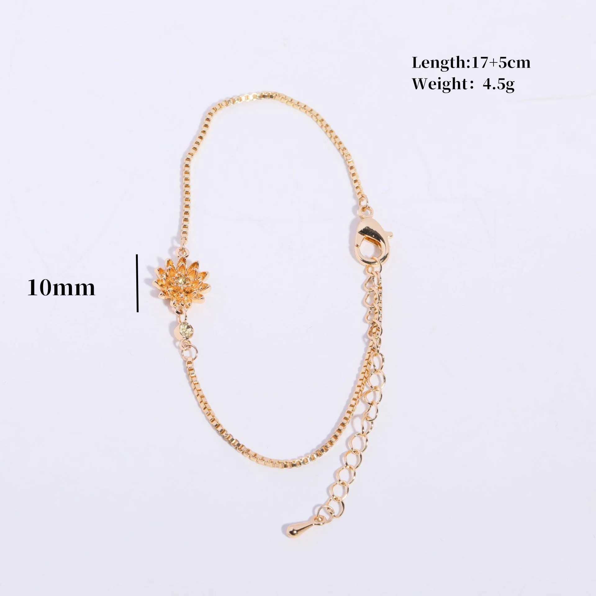 December Zircon Birthstone Flower Pendant Bracelets for Women Charm Gold Color Stainless Steel Box Chain Jewelry Accessories X250625