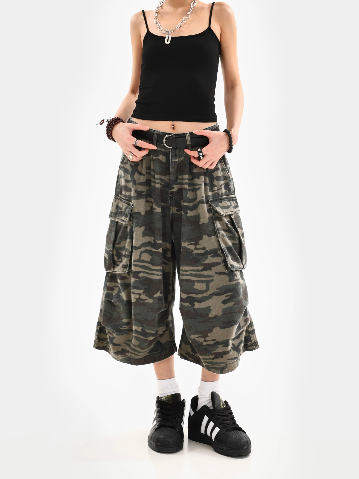 Summer Womens Camouflage Unisex Loose s Street Style Cargo Shorts Young Girl Casual Bottom Female Calflength Pants 250616