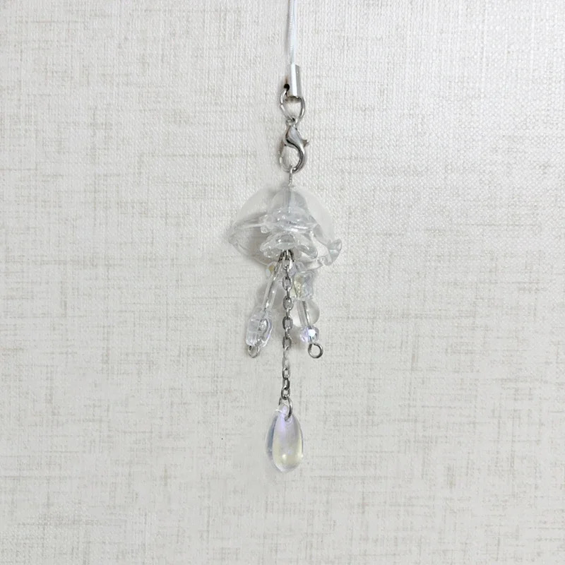 Handmade jellyfish mobile phone charm y2k original keychain 250625