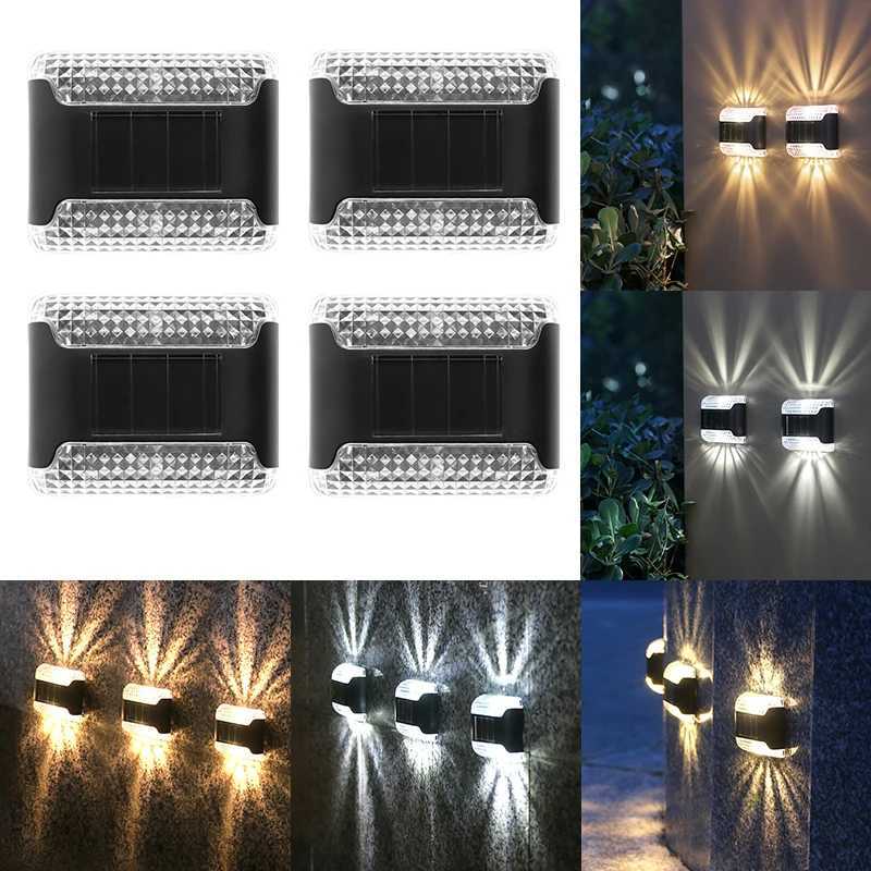 Solar Wall Lamp Auto On/Off with Amorphous Silicon Panel LED Garden Lights for Fence Pathway XJ250624