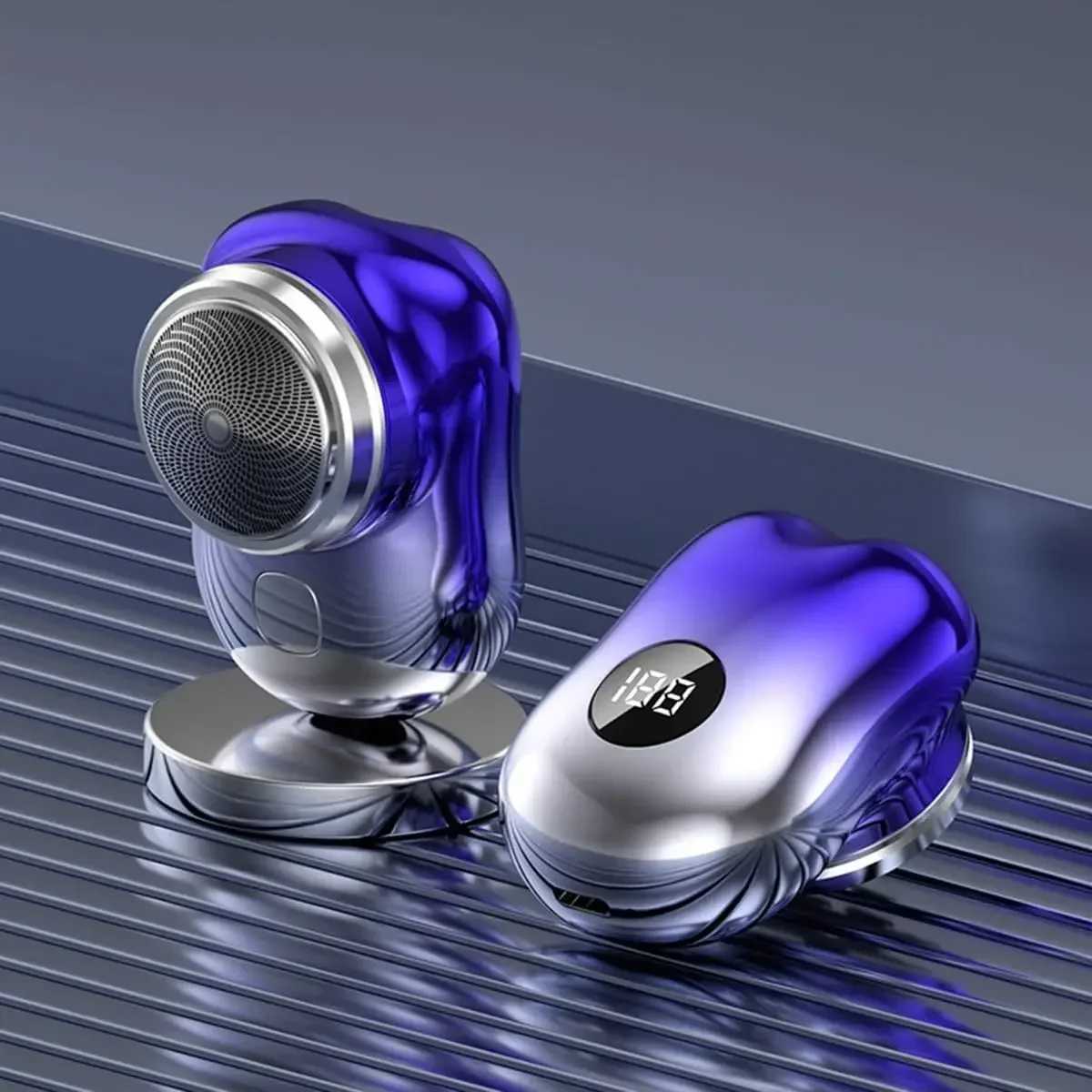 Portable Electric Shaver USB Charging Digital Display Power Waterproof Mens Mini Compact Electric Shaver for Home and Travel W250625