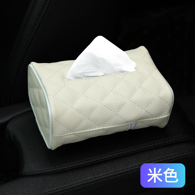 1 Pcs Black Tissue Boxes with Disposable Napkins Tissue Boxes Car Accessories Tissue Bag Organizer Car Decoration Auto Storage