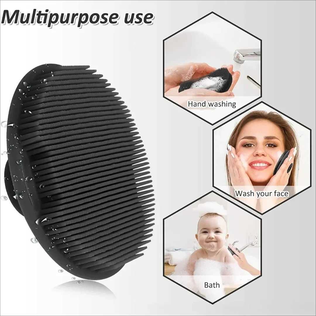 Soft Silicone Exfoliating Brush Cleanser Manual Body Cleansing Body Care Scrubber Shower Gentle Massage Silicone Face Bath Brush R250625
