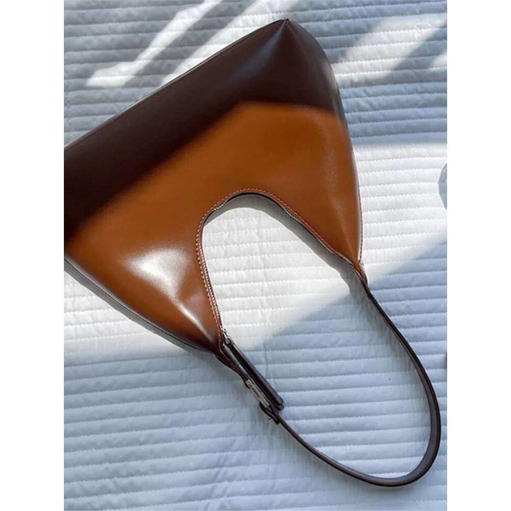 Handbag Women New Moon Shaped Dental Zipper Underarm Fashion Shoulder Bag PU Leather Retro Simple Hobo Bags