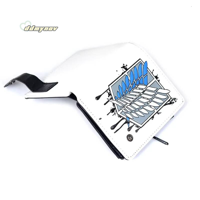 Anime AOT Short Wallet Bifold PU Leather Purse with Coin Pocket for Gift ddmynov