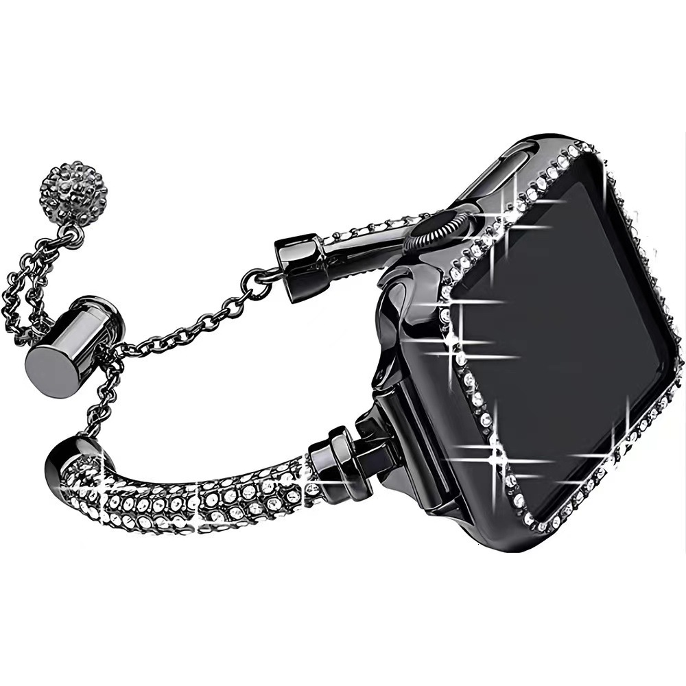 Luxury Premium Design Diamond Inlaid Metal Bracelet Watch Band for Apple Watch SE Series 1-10