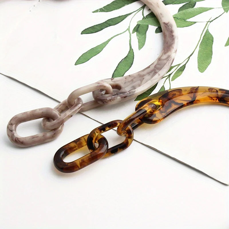 1PC 132cm145cm Beige Ushaped Resin Handbag Shoulder Bag Chain Acrylic Amber Decorative DIY Handle Accessories 250624
