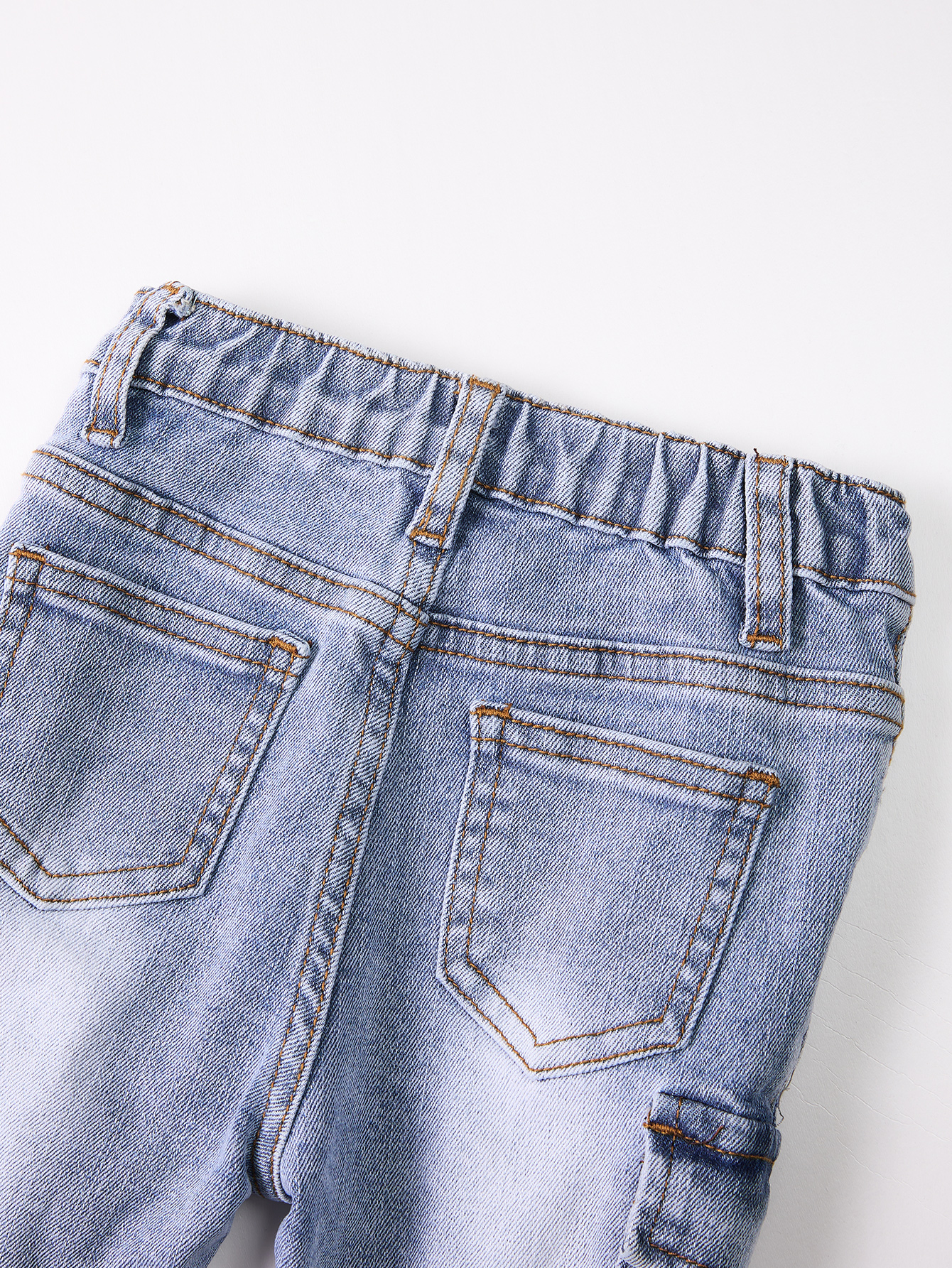 Soft Denim Fabric Children's Long Pants - Breathable Material Suitable for Infants