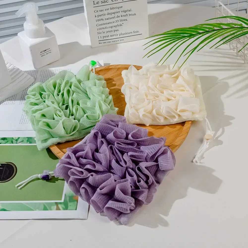 2-In-1 Bath Ball Towel Loofah With Drawstring Closure For Soap Soft Exfoliating Mesh Shower Sponge Body Srubber Bathing Tools R250625