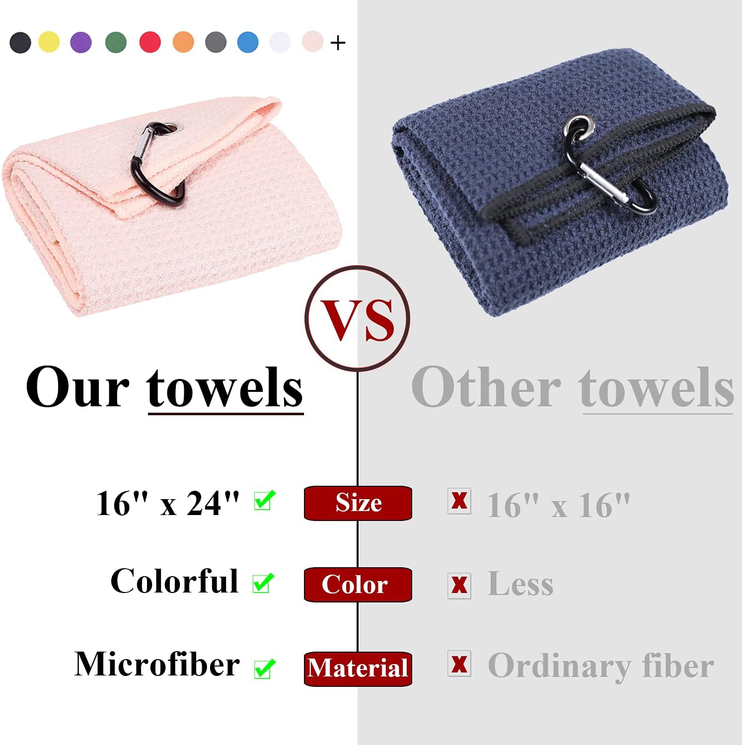 Wholesale Custom Logo Embroidery Printed White Recycled Microfiber Waffle Weave Golf Sports Towel