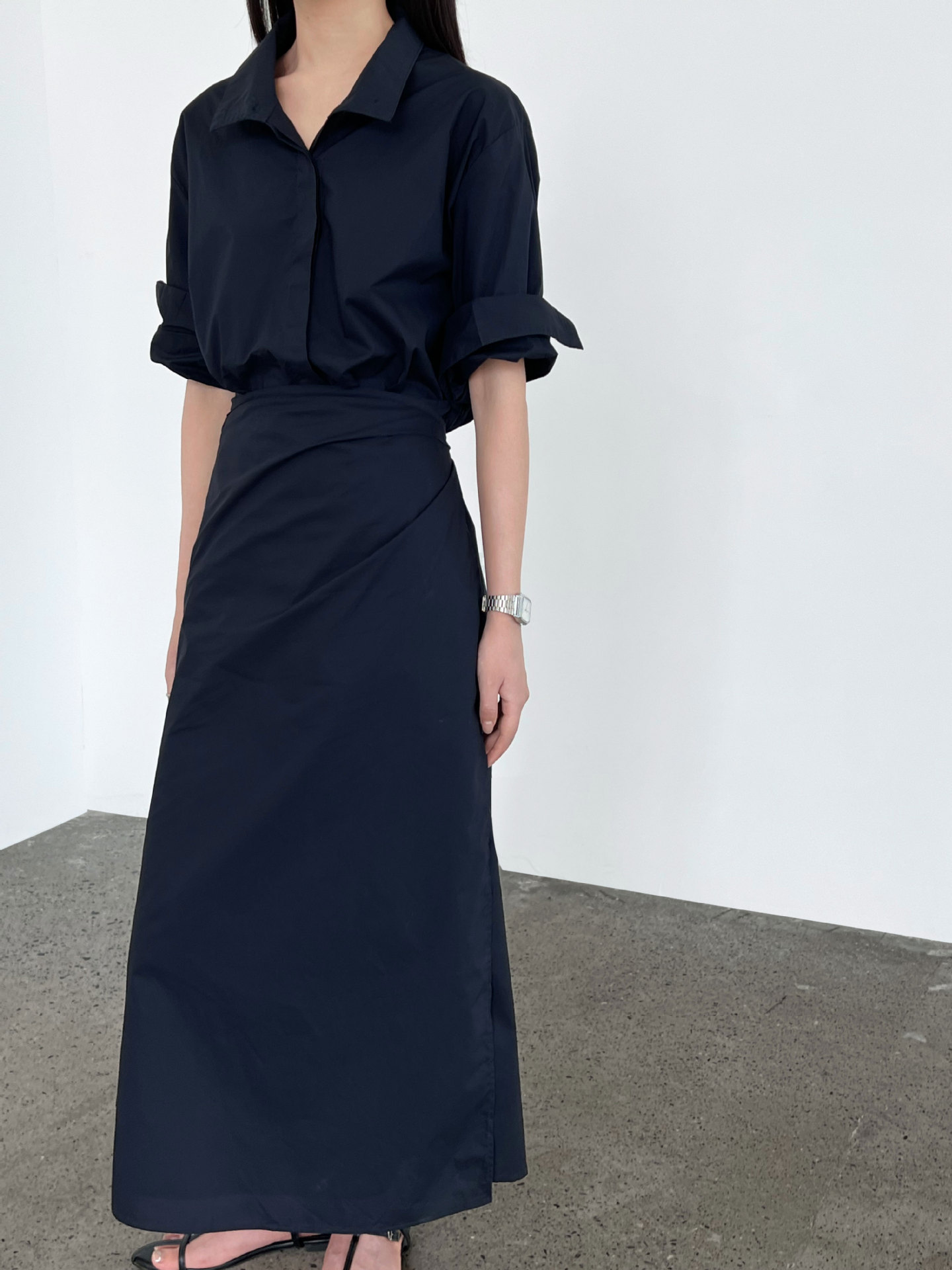 XR143 Women's summer new slim shirt long skirt