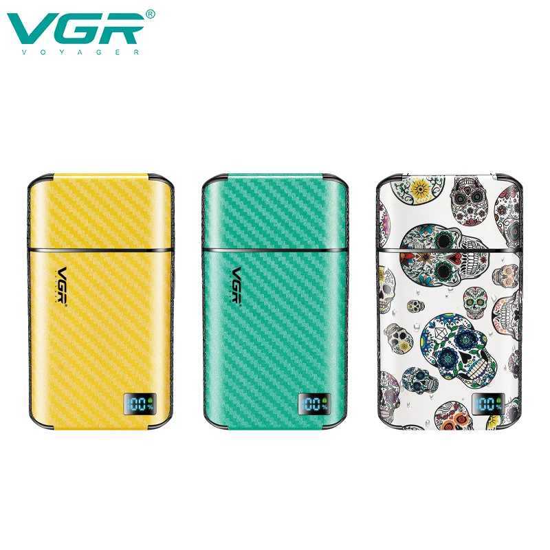 VGR Mens Shaver High Speed Intelligent LCD Digital Display Shaver Blade Sharp Blade USB Charging Whitening Device V-369 W250625