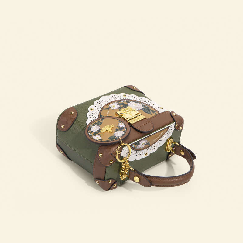 2025 Designer Bag Luxury Bag High Beauty New Retro Box Bag Handbag Exquisite Printed Crossbody Green Women's Bag