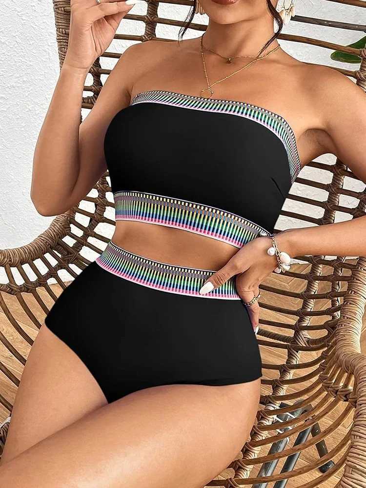 Two Piece Swimsuit Bikini 2025 Women High Waist Swimwear Brazilian Bikini Set Sexy Thong Bathing Suit Female Summer Beach WearXJ250624