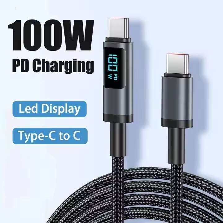 DHgadgets 100W Data Display Compatible with Apple 15 Laptop Tablet PD Fast Dual Type-C Charging Cable