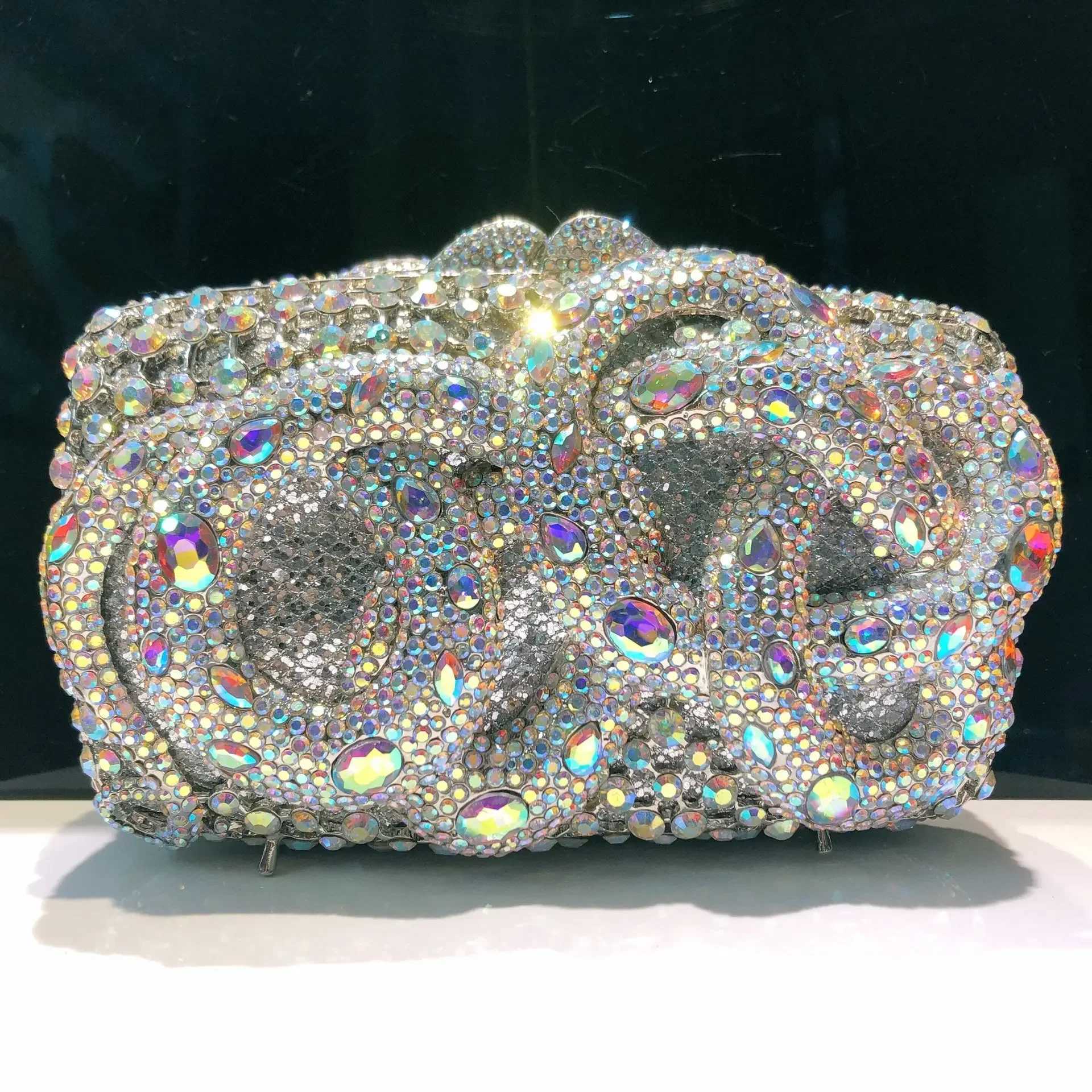 2025 Women Crystal Green/Gold/Silver Evening Bags Party Cocktail Formal Dinner Ladies Diamond Clutch Purse Wedding Handbags M250625