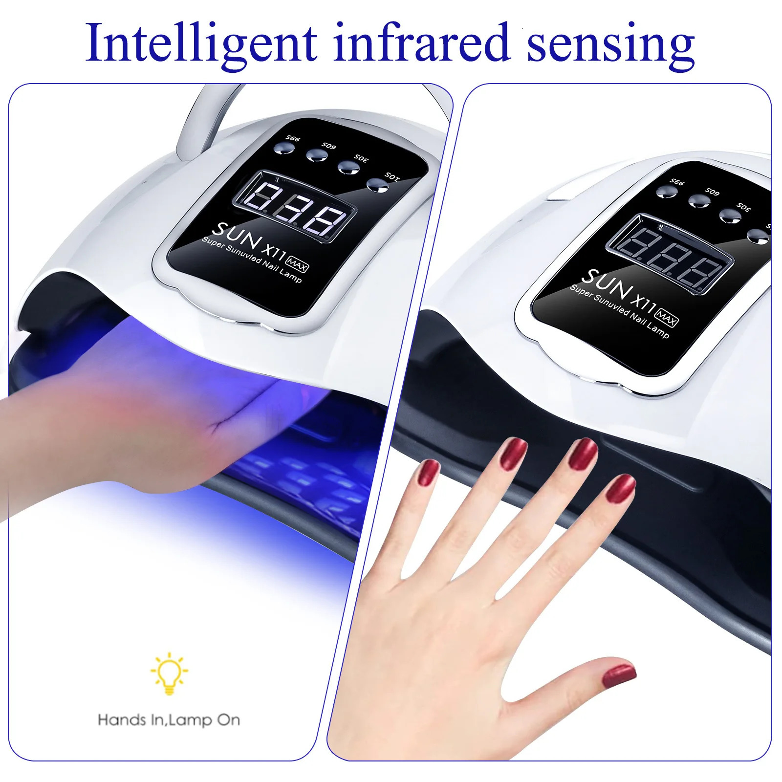 280W UV LED Nail Lamp X11 Smart Sensor Gel Dryer MachineFast Curing 30s for Professional Salon Home Use Portable Nail Equipment 250625