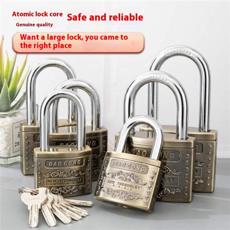 6 Key Extra Padlock Waterproof Rustproof Zinc Large Copper Core Anti-Pry Door Lock Alloy Frostproof hot-sale