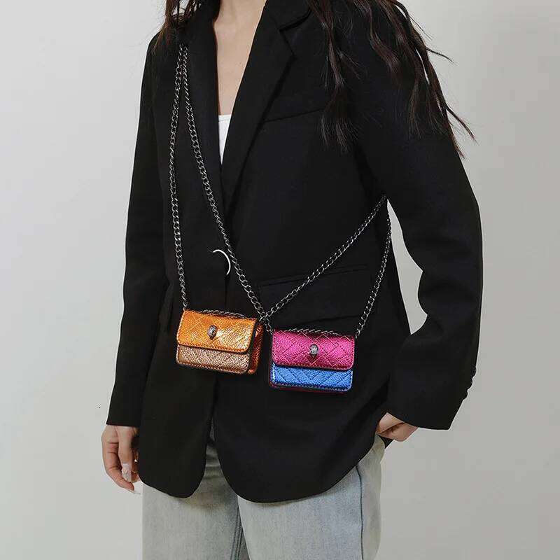 2025 New Mini Women Chain Crossbody Leisure Splice Small Square Shoulder Design Messenger Bag Purse And Handbag
