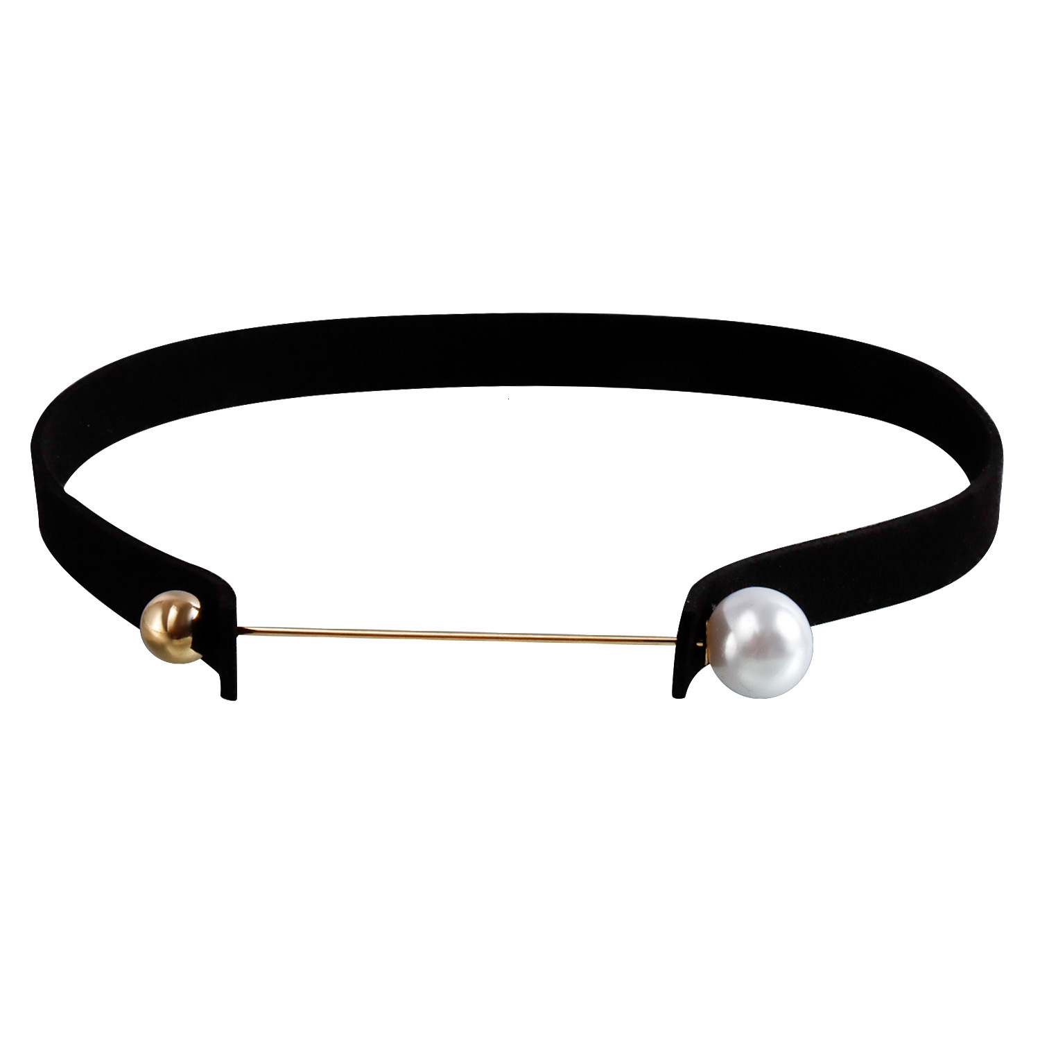 Accessories Fashionable Korean Veet Choker Simple Personality One-word Faux Pearl Necklace Jewelry for Women