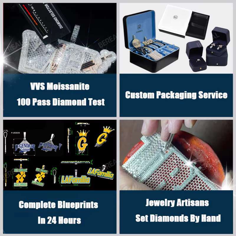 Factory Wholesale Price Custom VVS Moissanite Iced Out 925 Silver 18K Gold Plated Pendant Necklace Cross Jesus Fine Jewelry Men