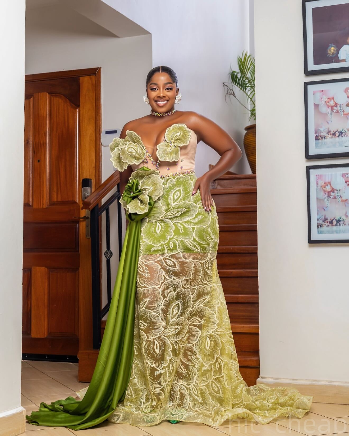 Green Mermaid Prom Dresses 2025 Floral Lace Beaded Crystals Vintage Evening Formal Party Second Birthday Engagement Gowns Plus Size Dress For Special 