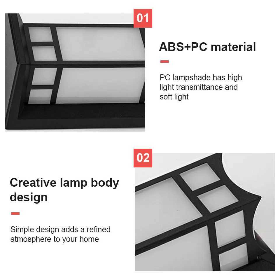 Wall Light Presence Sensor Lamp Waterproof AC85-265V Outdoor Lights LED Lights For Room Outdoor Garden Street Lamp Porch Balcony XJ250624