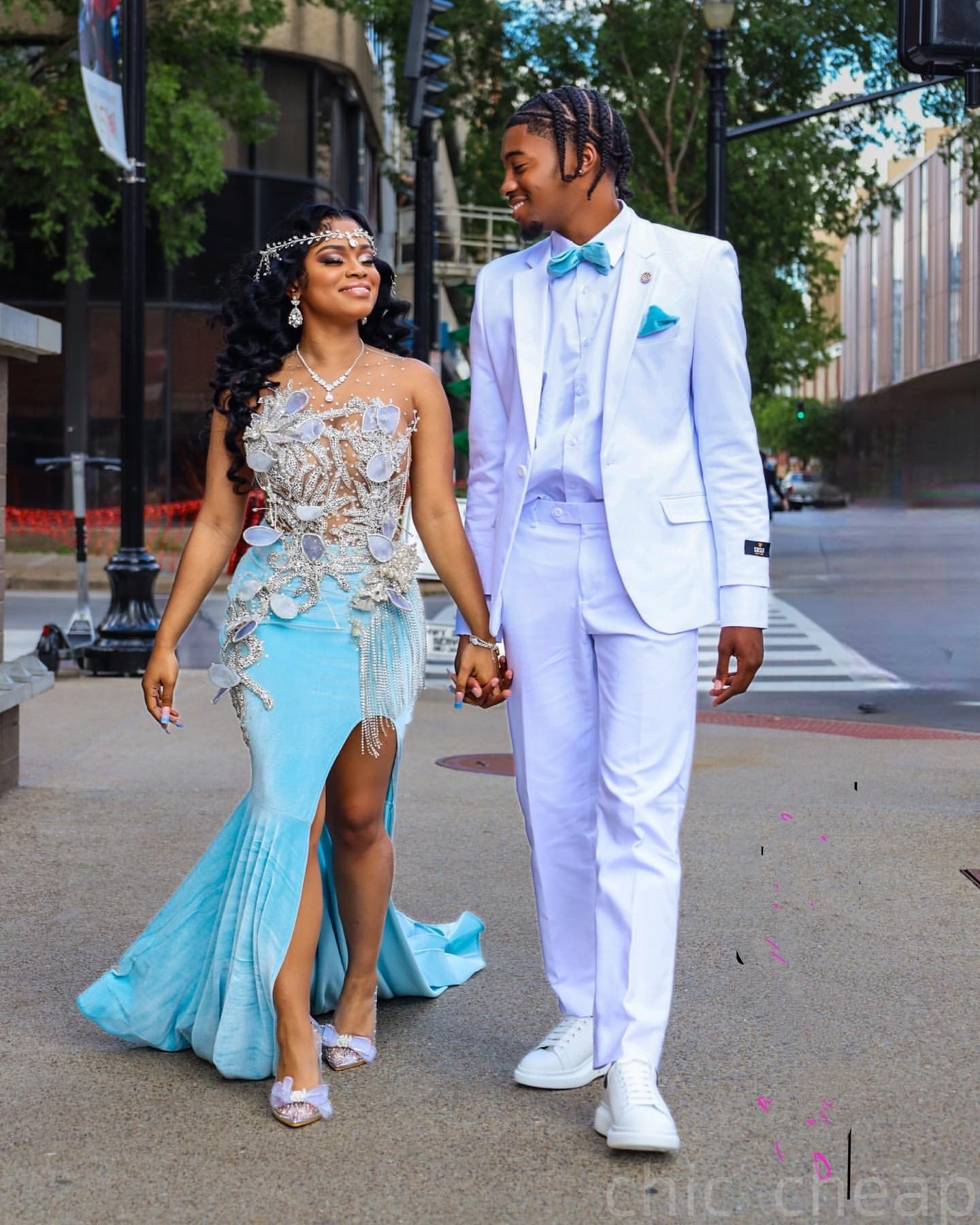 Sky Blue Mermaid Prom Dresses 2025 Lace Florals Crystals Velvet Evening Formal Party Second Birthday Engagement Gowns Plus Size Dress For Special Occa