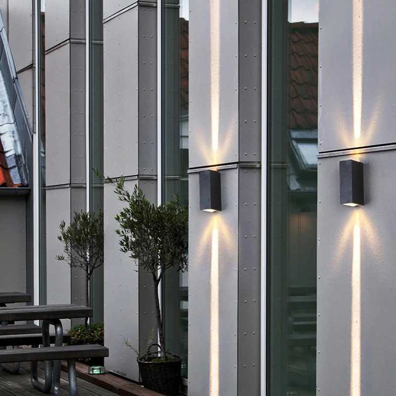 Outdoor Lighting Lens Beam Wall Lamps IP65 Waterproof Aluminum Wall Lights Corridor Garden Shopping Mall Up Down LED Porch LampXJ250624